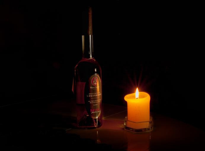 láhev se svíčkou – romantika